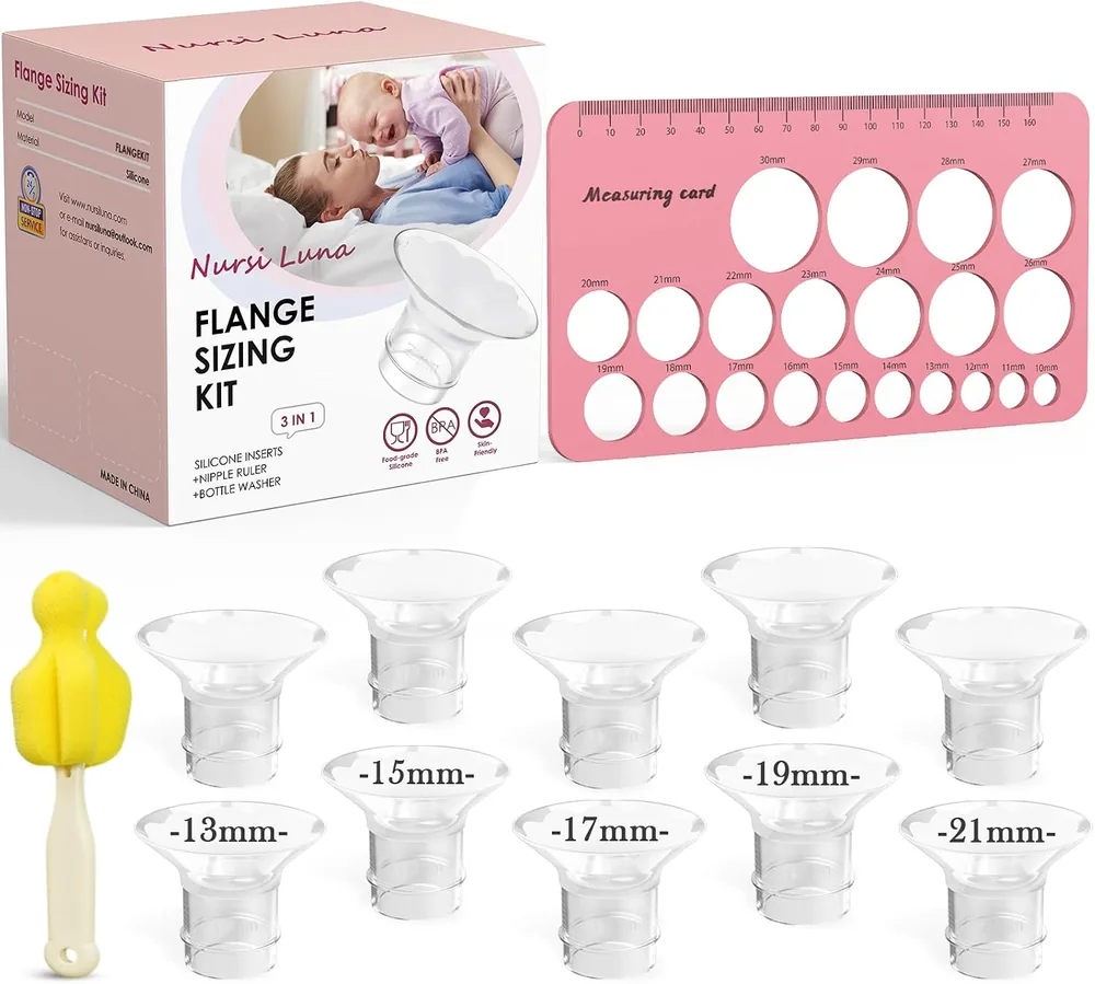 3-in-1 Flange Sizing Kit, 10 Silicone Inserts 13–21mm