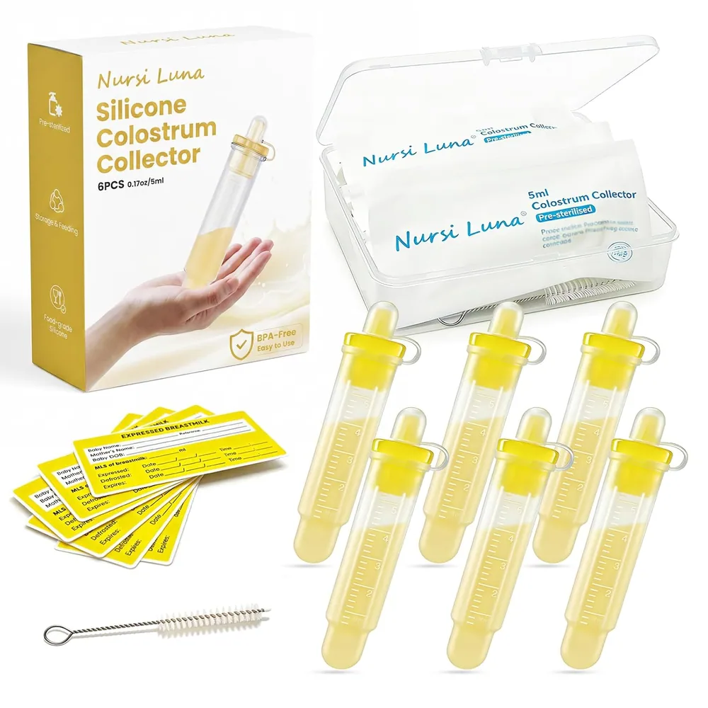 Colostrum Collector Kit, 6 × 5ml Silicone with Storage Case