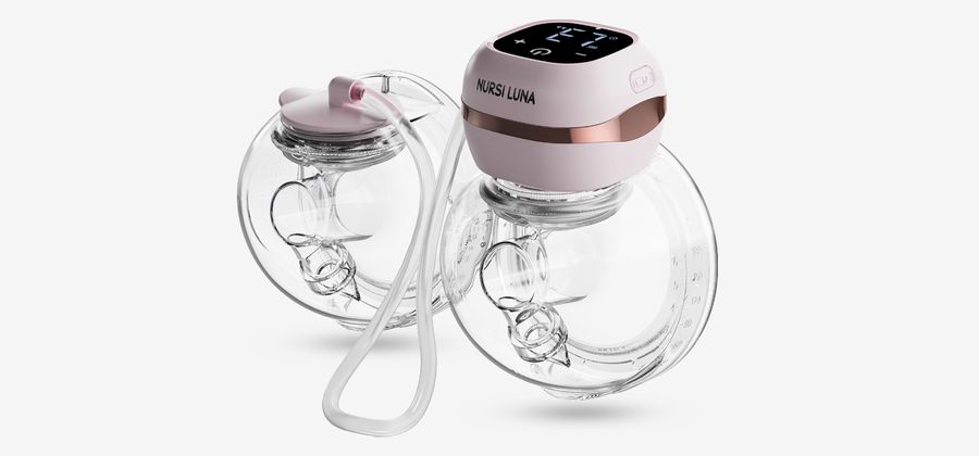 Double wearable pump, pink and rose gold
